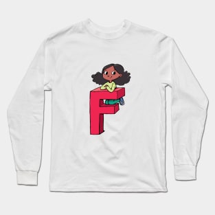 girl climbed the capital letter F Long Sleeve T-Shirt